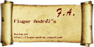 Fluger András névjegykártya